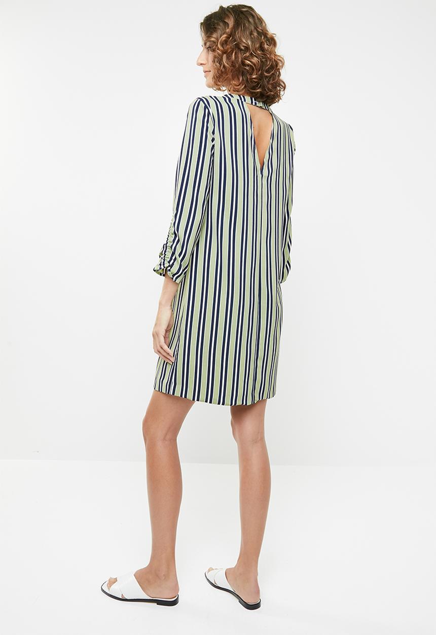 ONLY - Stripe tie sleeve dress - multi