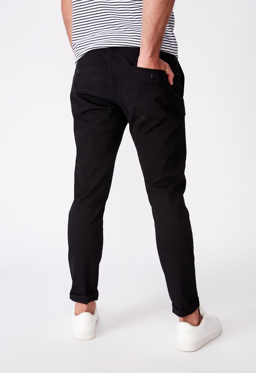 Cotton On - Stretch skinny fit chinos - black