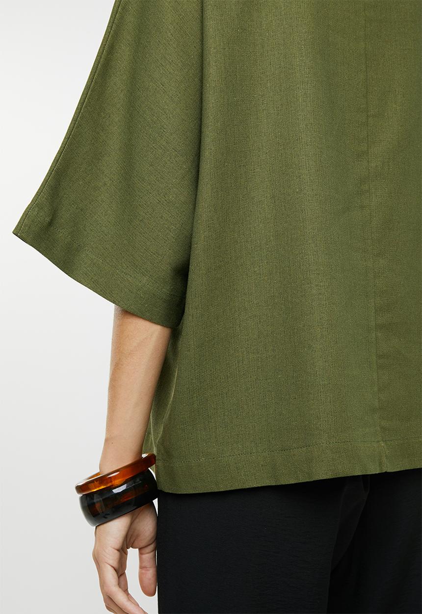 edit - Boxy linen top - green