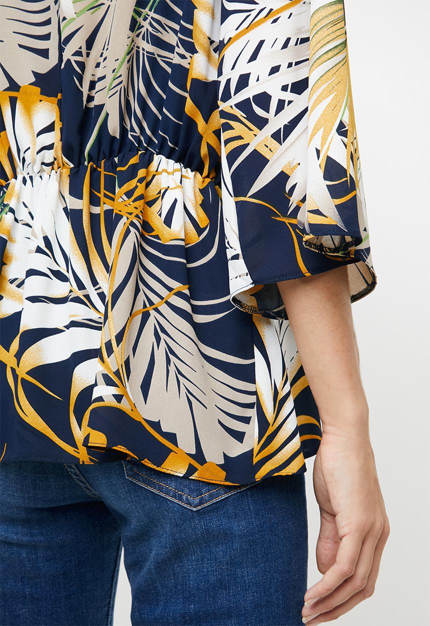 edit - Tie front kimono blouse - multi