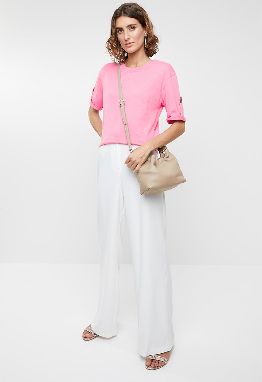 edit - Rolled sleeve tee - pink