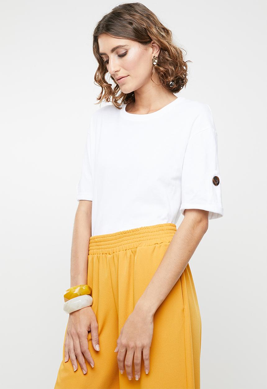 edit - Rolled sleeve tee - white