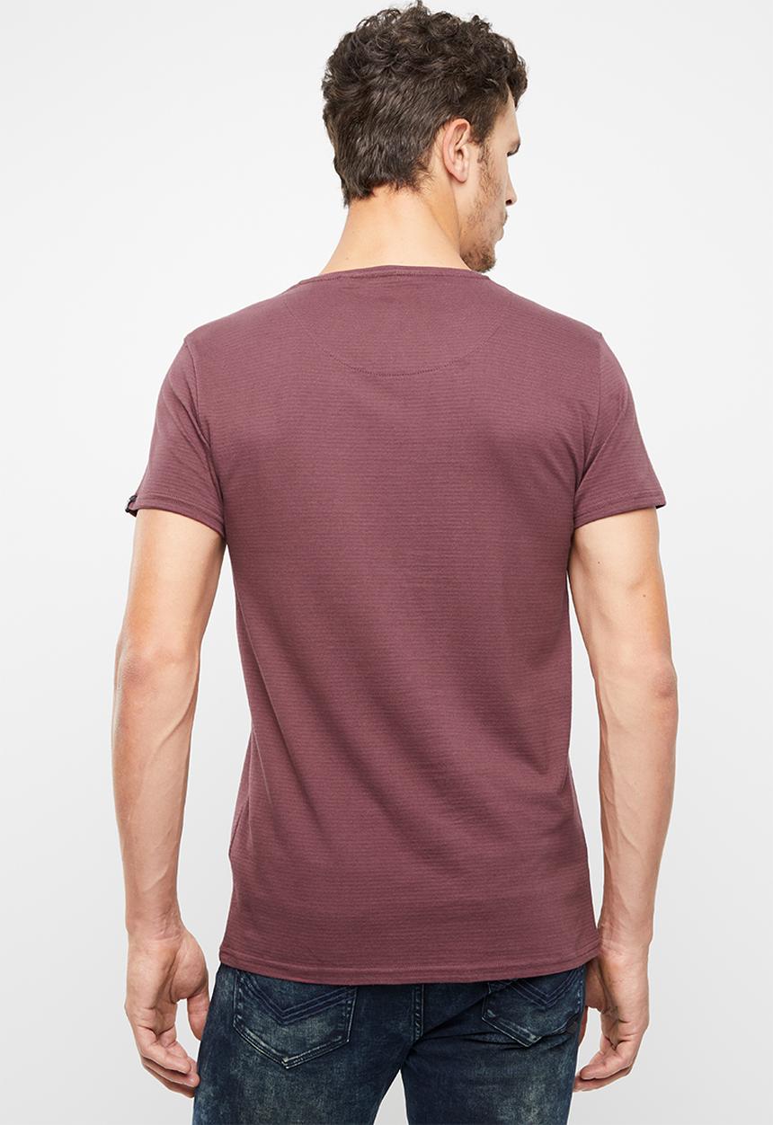 S.P.C.C - Shadow stripe logo tee - burgundy