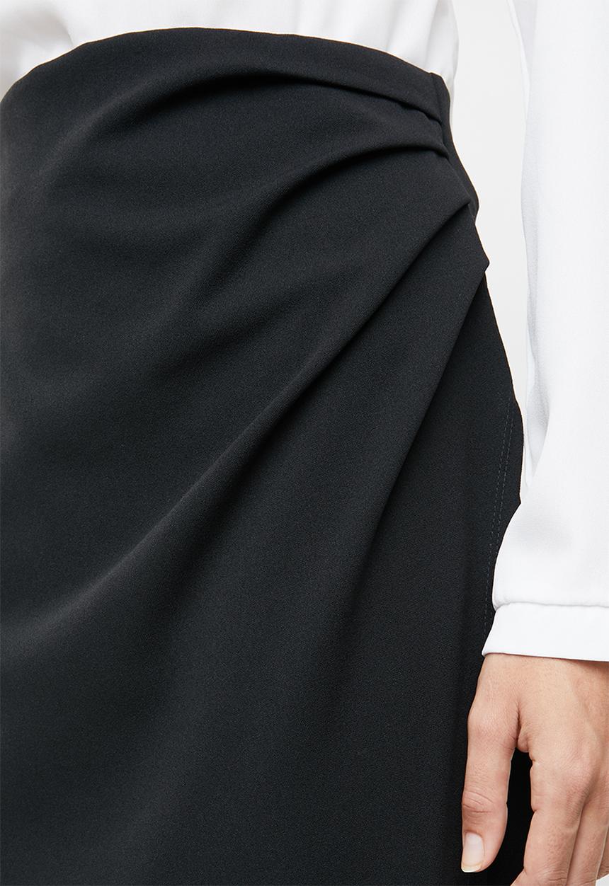 edit - Wrap detail pencil skirt - black