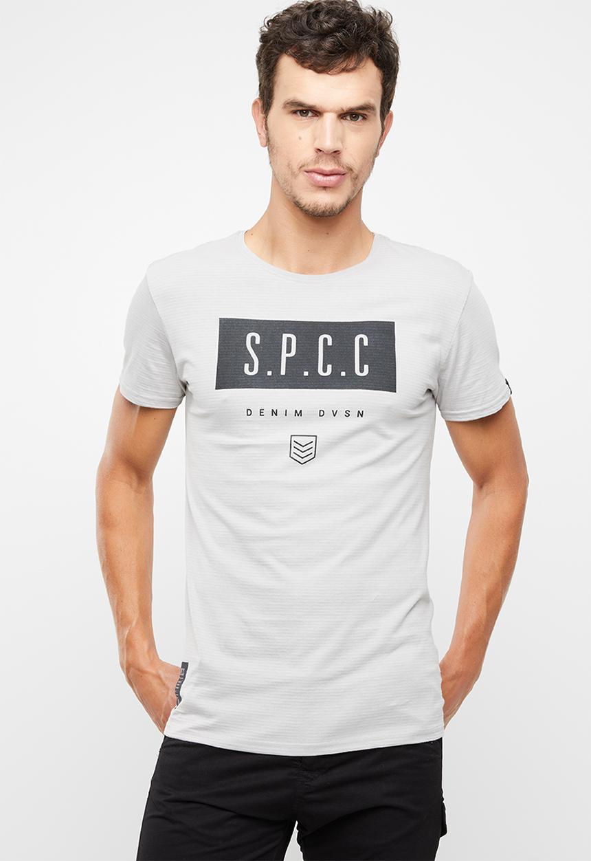 S.P.C.C - Shadow stripe logo tee - grey