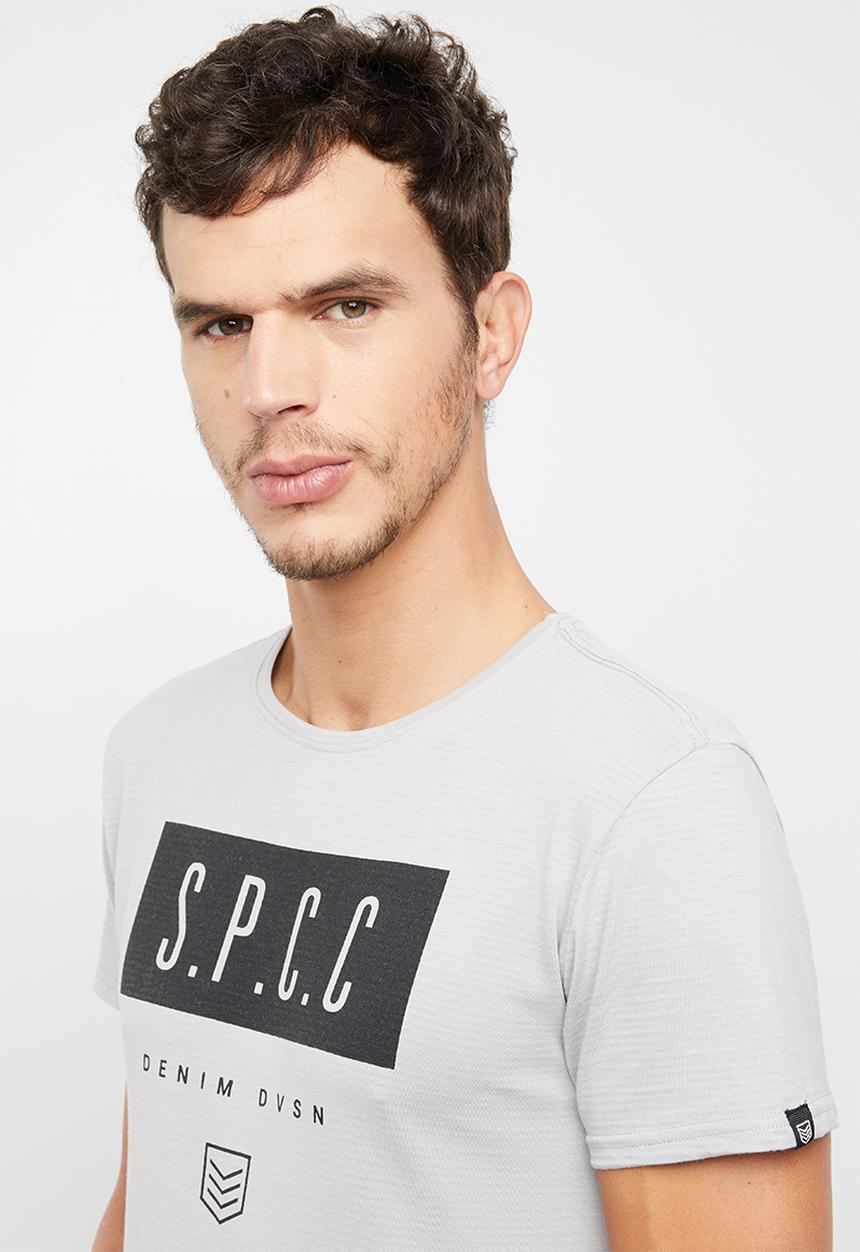 S.P.C.C - Shadow stripe logo tee - grey