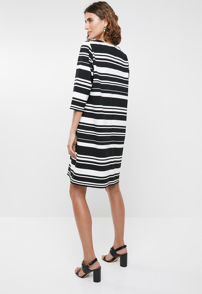 edit - Stripe tunic dress - black and white