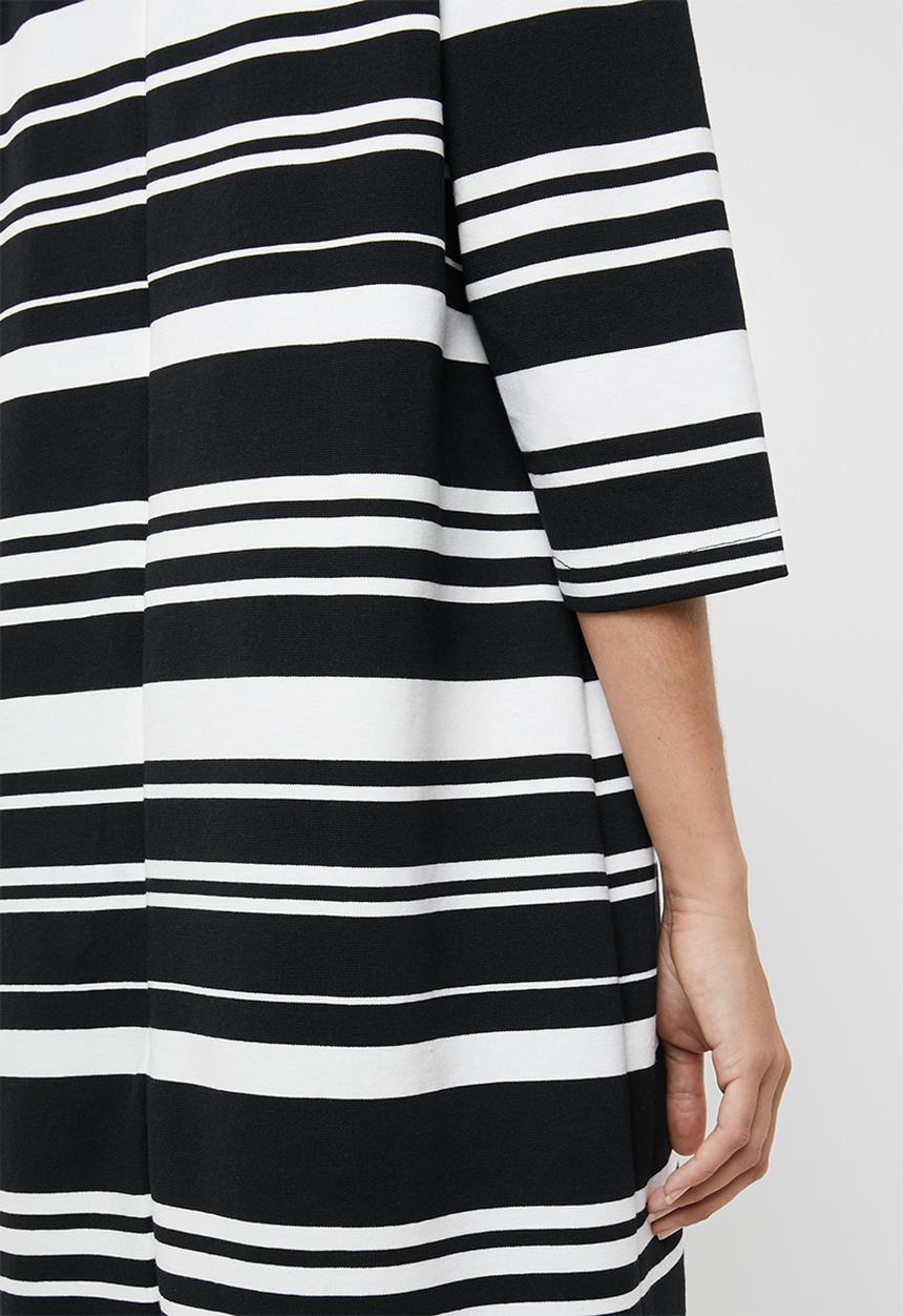 edit - Stripe tunic dress - black and white