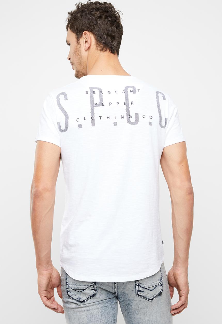S.P.C.C - Scoop hem logo short sleeve tee - white