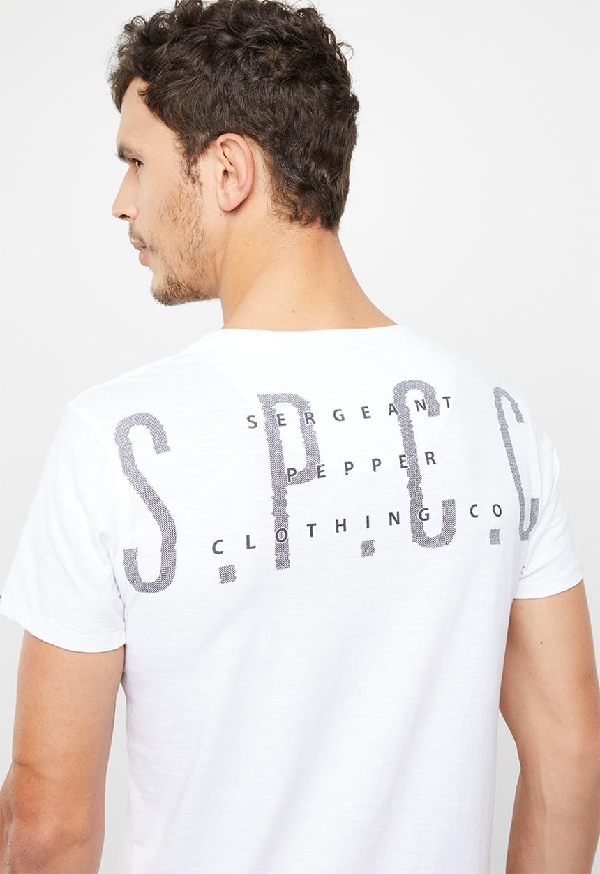 S.P.C.C - Scoop hem logo short sleeve tee - white