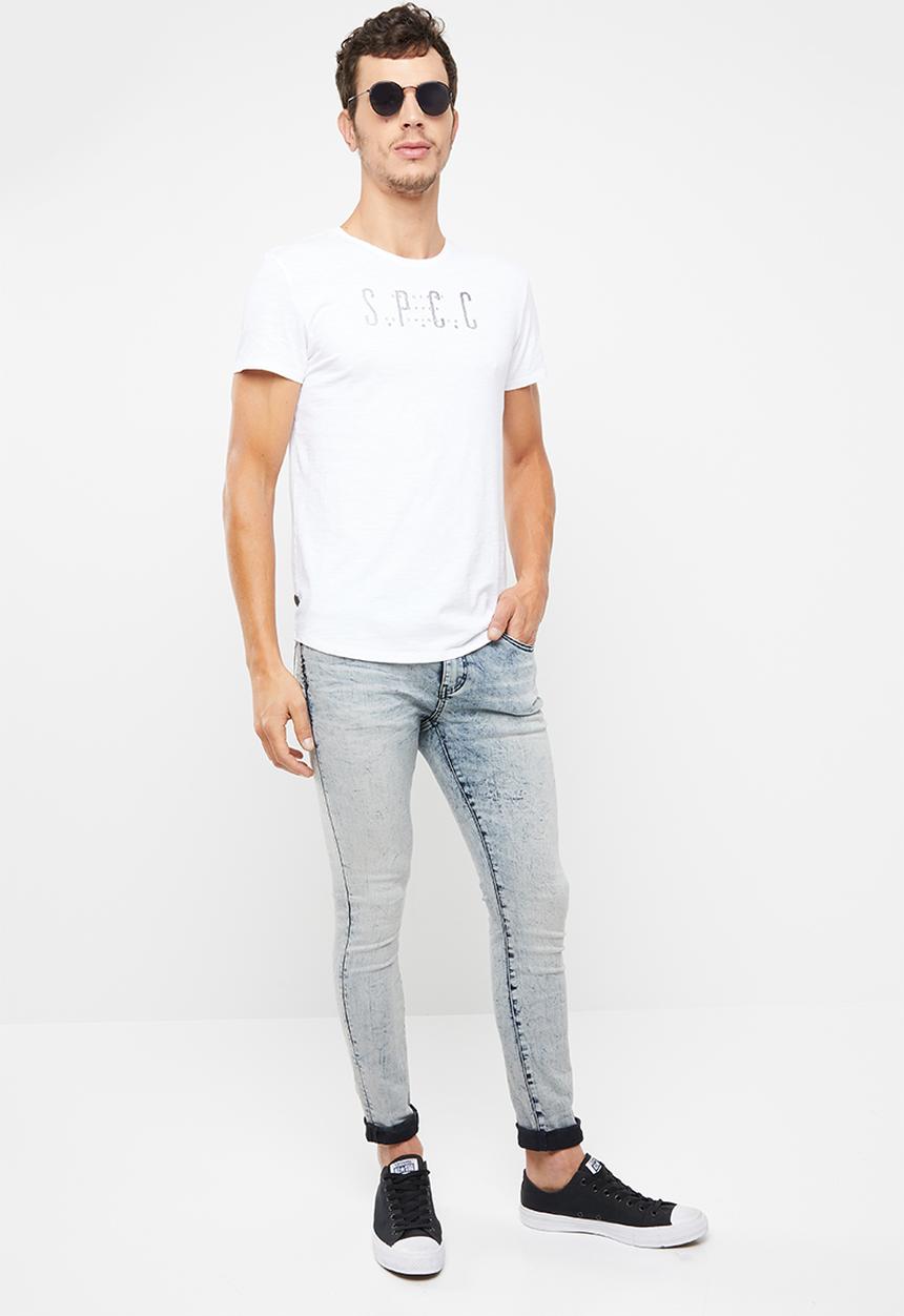S.P.C.C - Scoop hem logo short sleeve tee - white