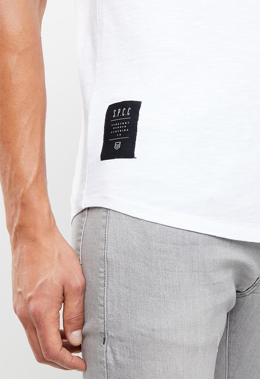 S.P.C.C - Scoop hem tee - white