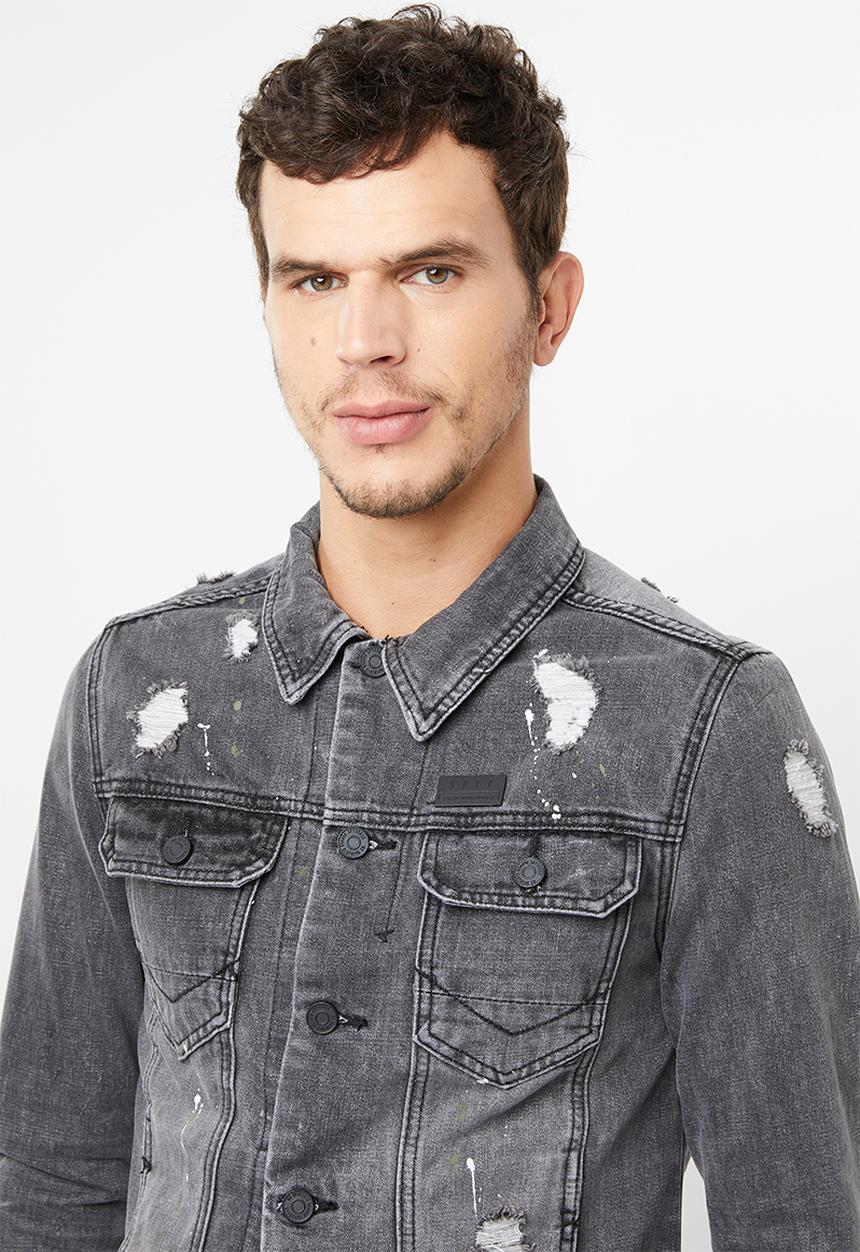 S.P.C.C - Back print denim jacket - grey