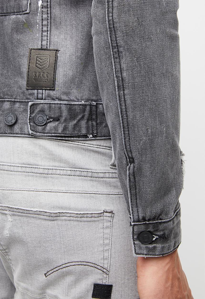 S.P.C.C - Back print denim jacket - grey