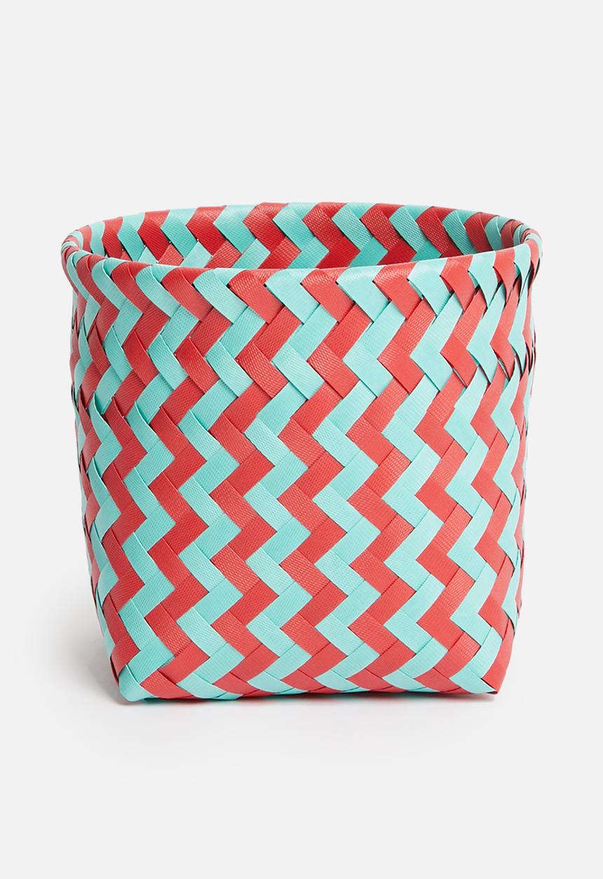 Sixth Floor - Plastic basket small - pink & blue