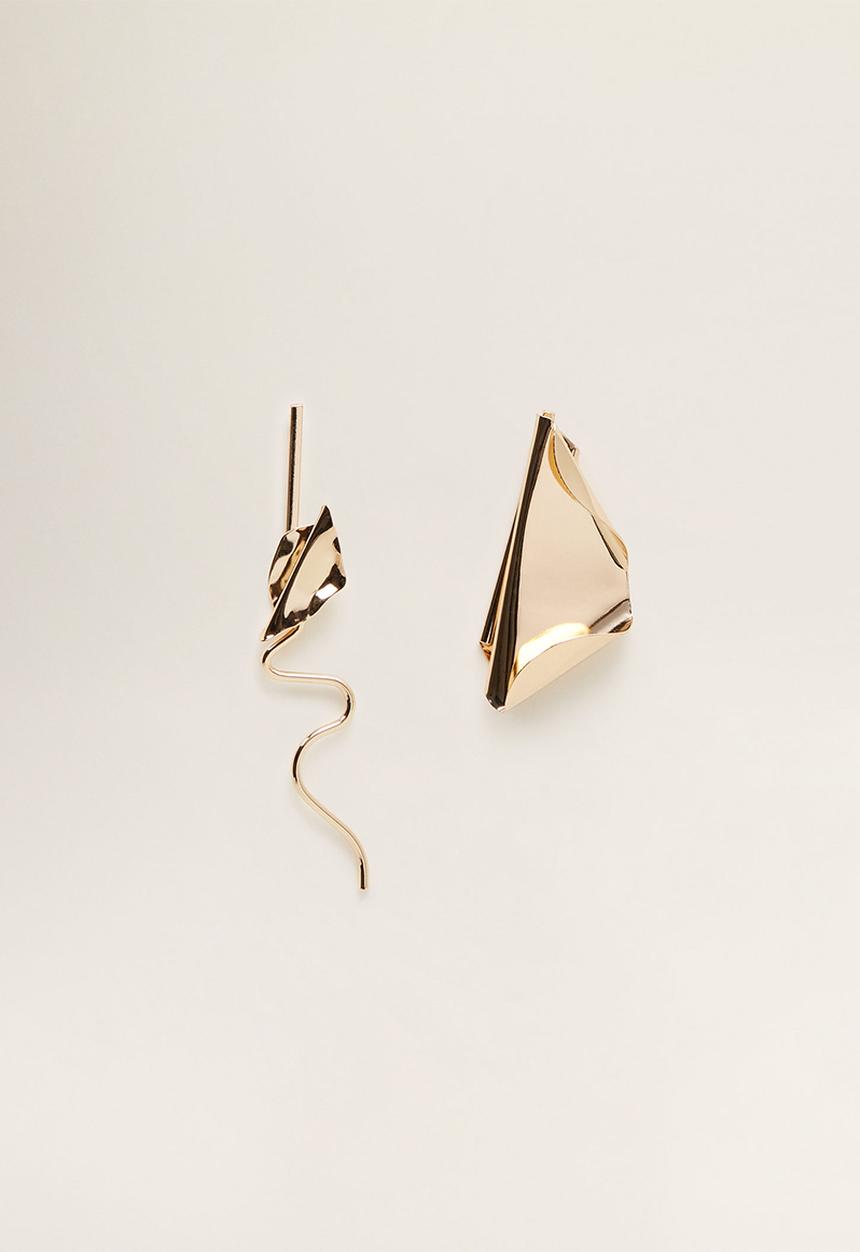 MANGO - Asymmetric earrings - gold