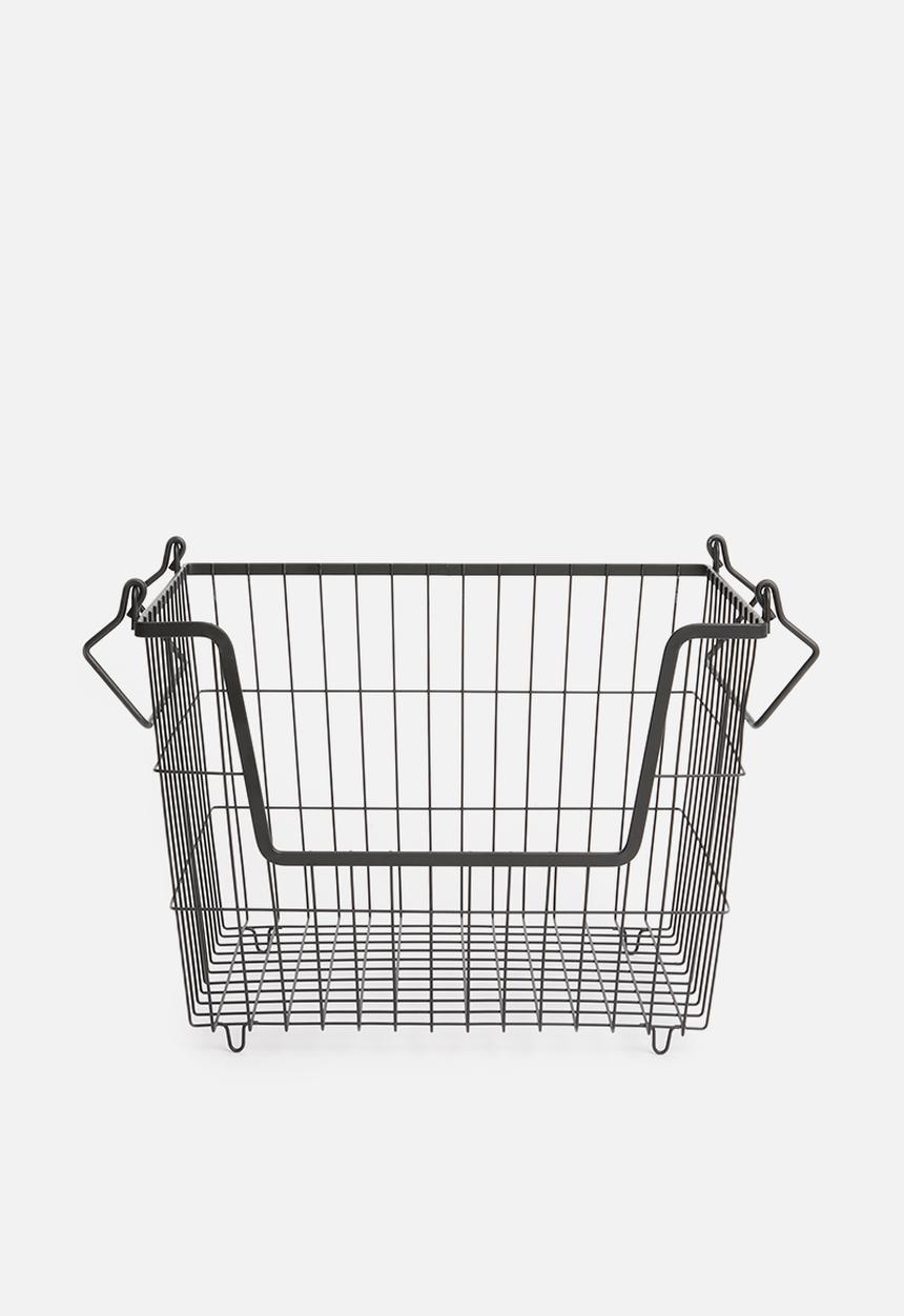 Storage Solutions - Stacking basket set of 3 - black/grey/white