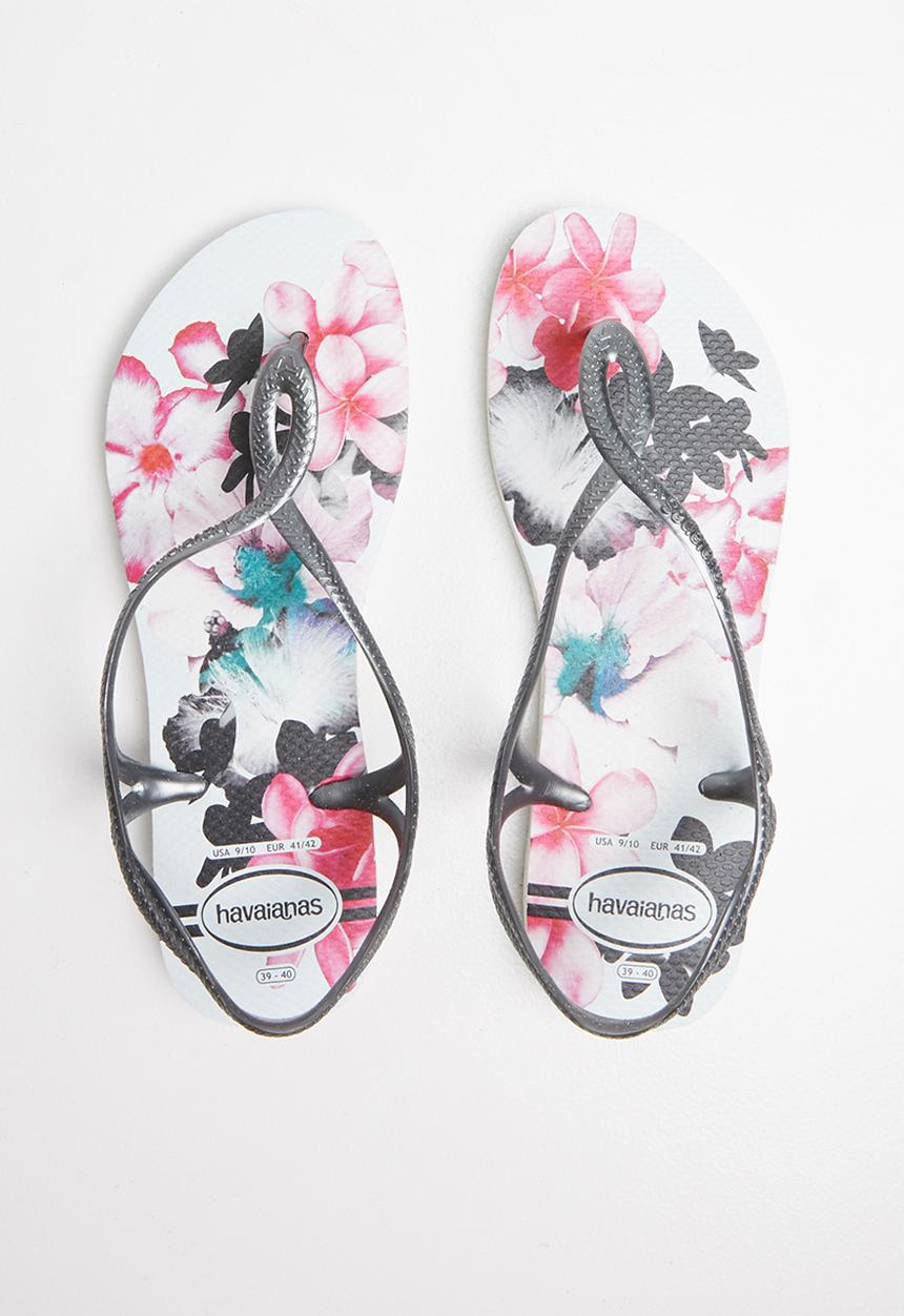 Havaianas - Luna print - white & grey