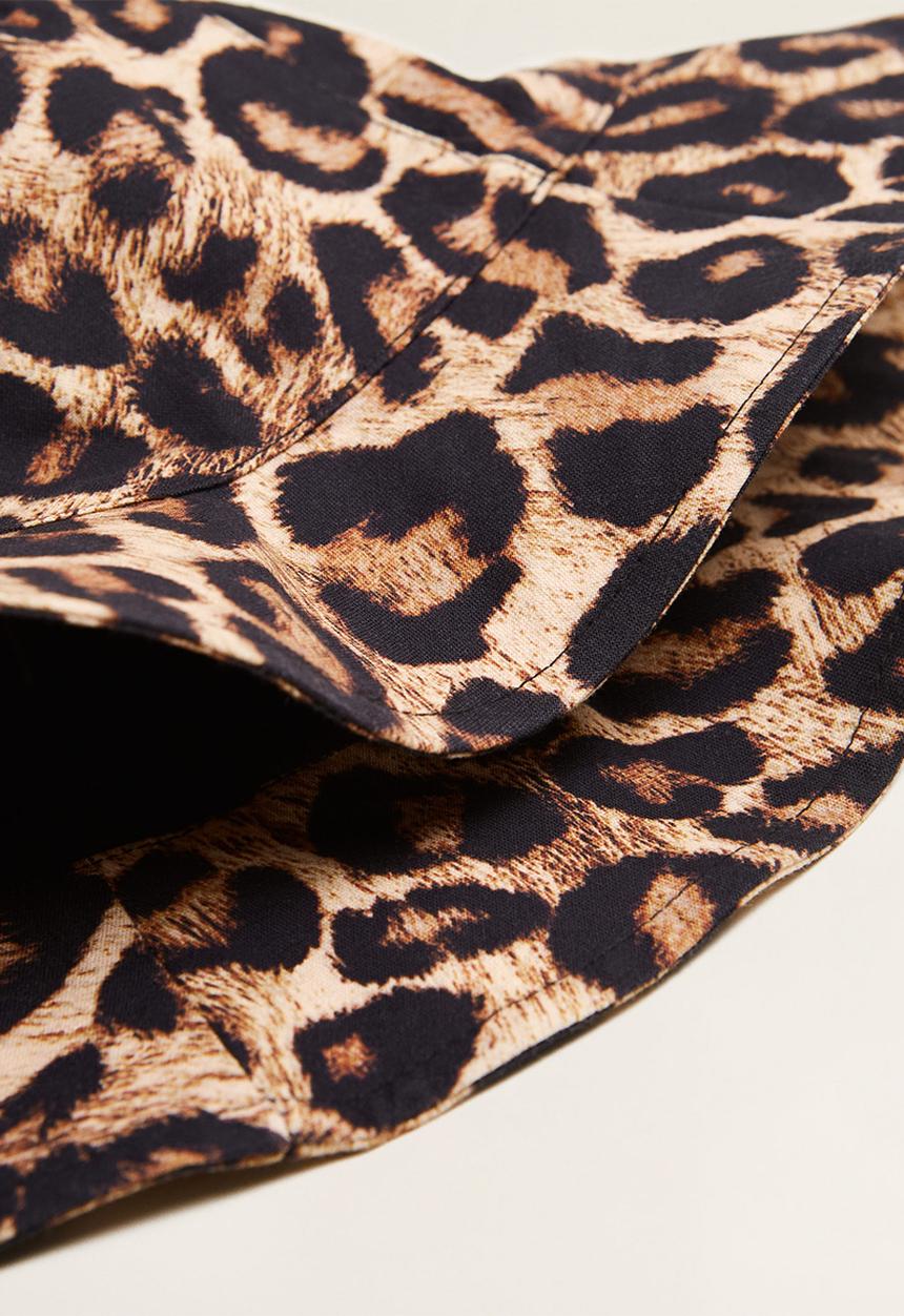 MANGO - Leopard bucket hat - beige