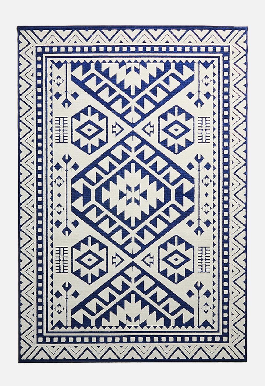 Sixth Floor - Corfu woven outdoor rug - navy