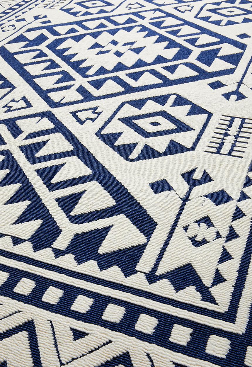 Sixth Floor - Corfu woven outdoor rug - navy