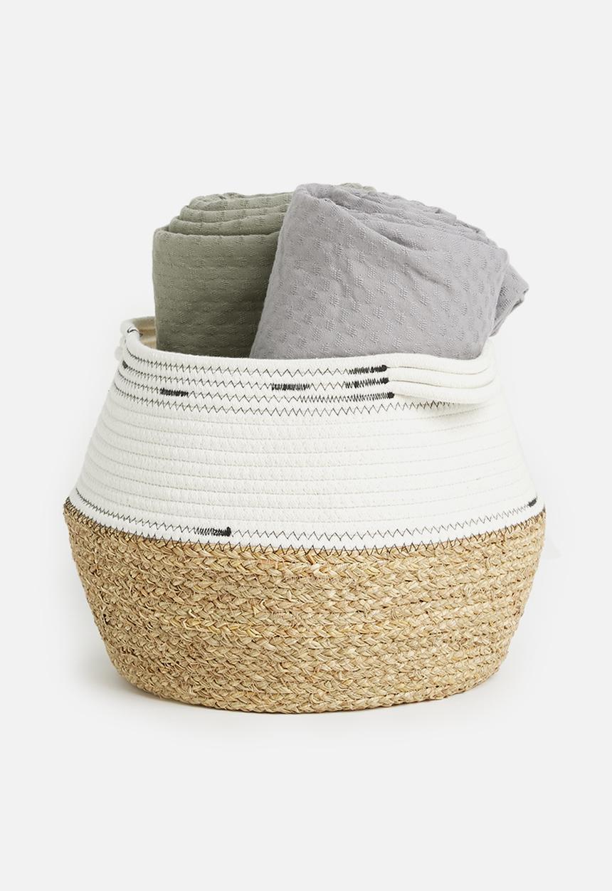 Sixth Floor - combo belly basket - beige & white