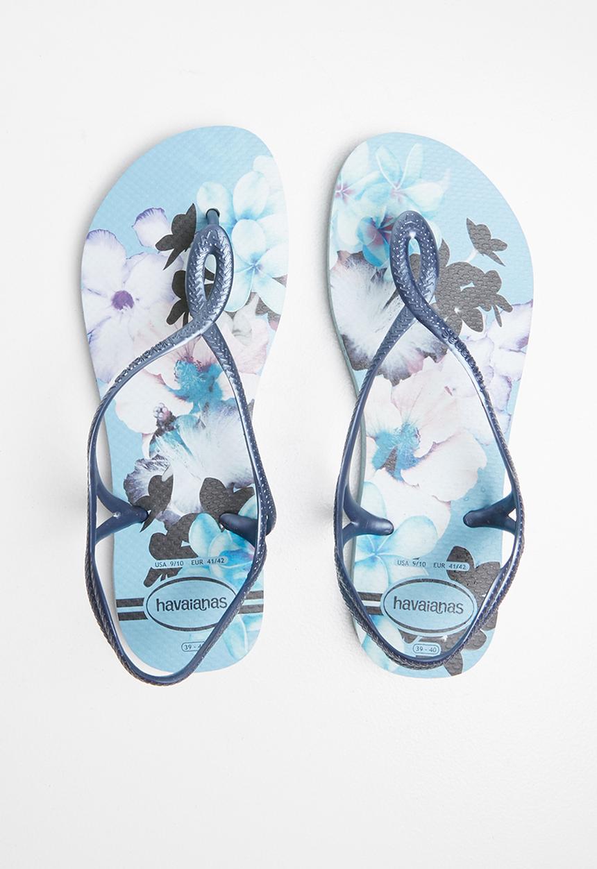 Havaianas - Luna print flip flops - blue