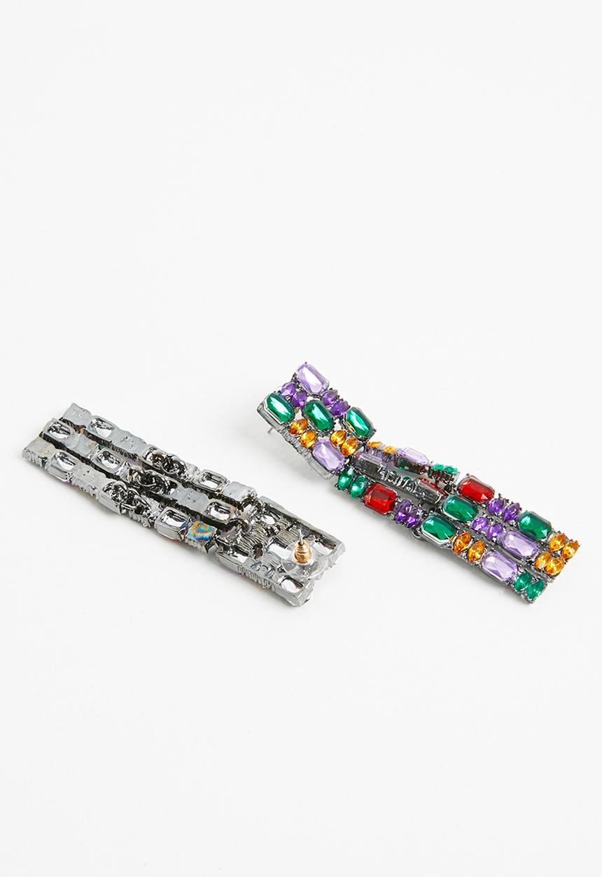 Superbalist - Mosaic curtain drop earrings - multi