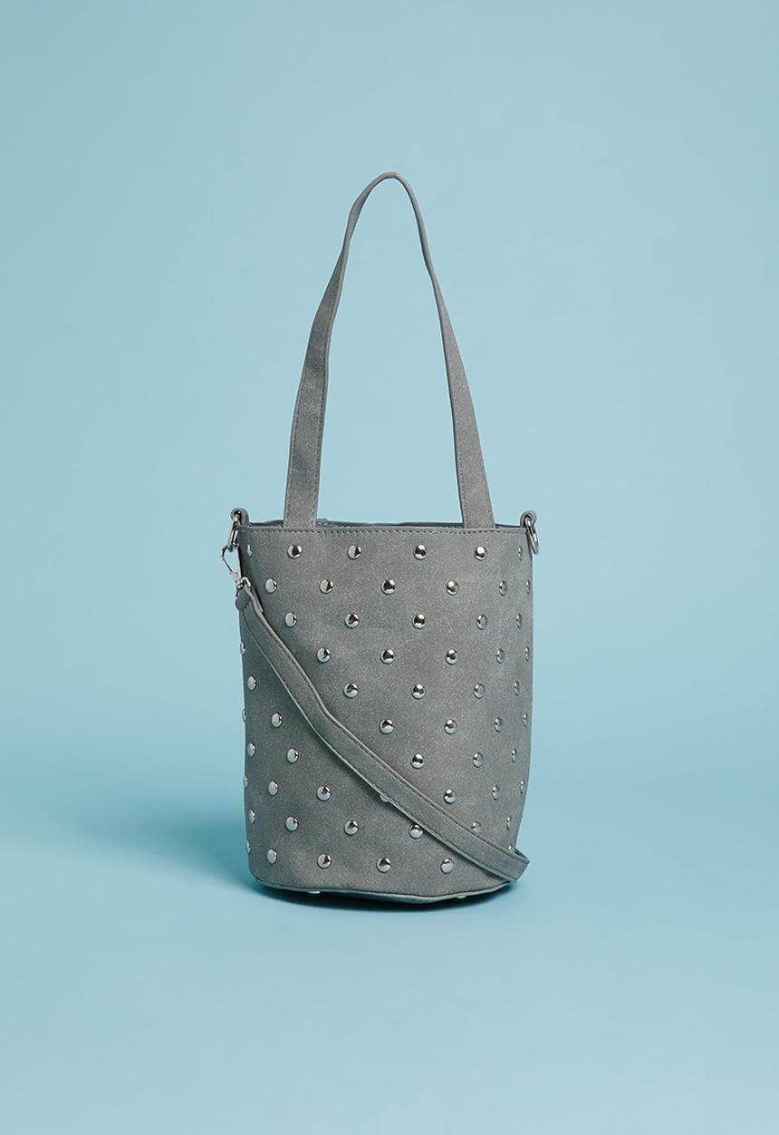 Superbalist - Round studded bucket bag - grey