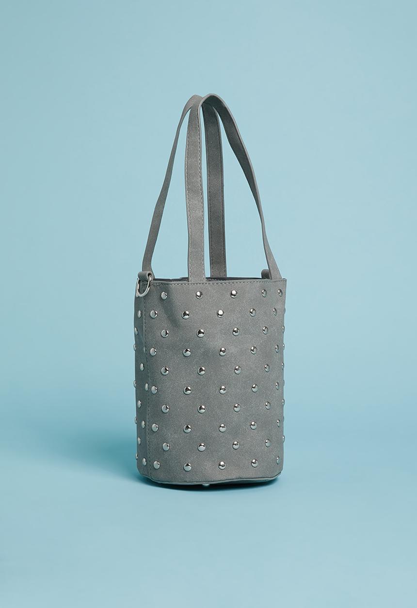 Superbalist - Round studded bucket bag - grey