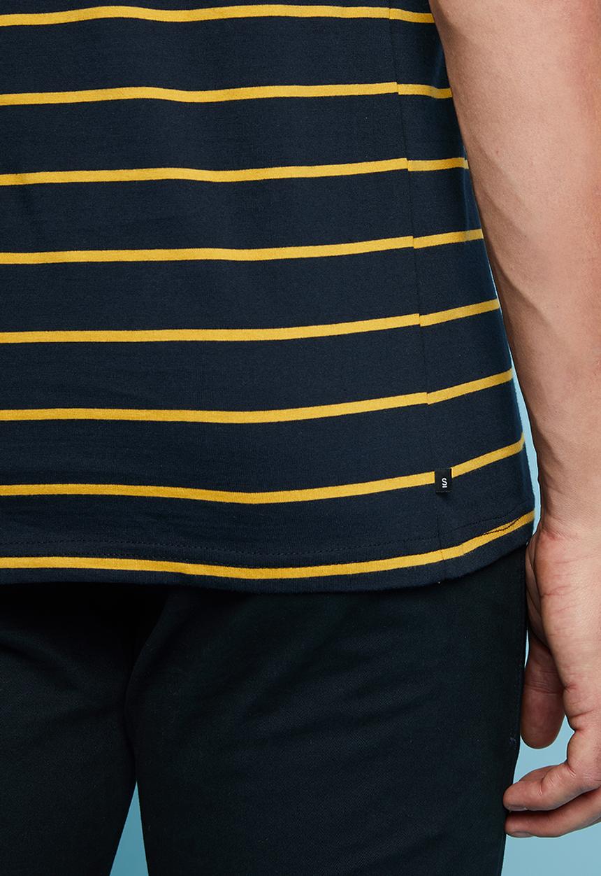 Superbalist - Nautical stripe crew neck tee - navy & yellow