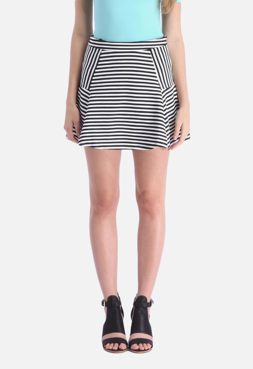 Vero Moda - Striped Skater Mini Skirt