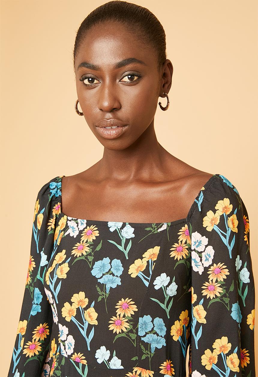 Superbalist - Square neck dress - black