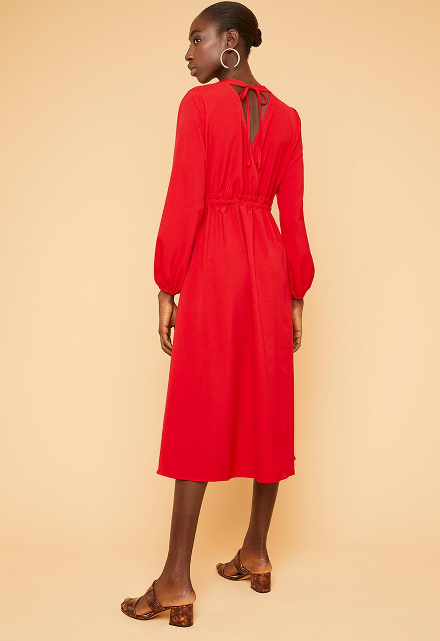 Superbalist - Lantern sleeve dress - red