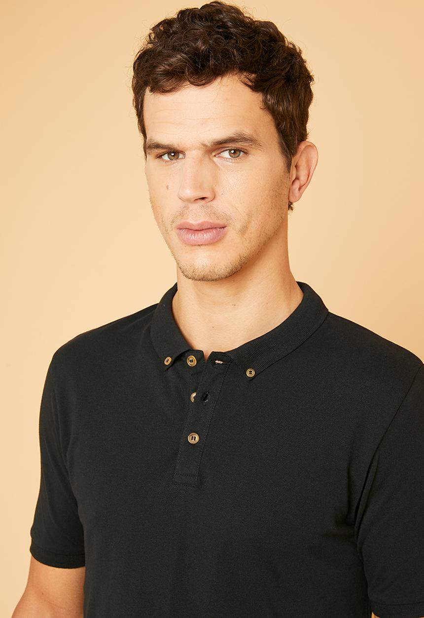 Superbalist - Pique slim fit golfer - black