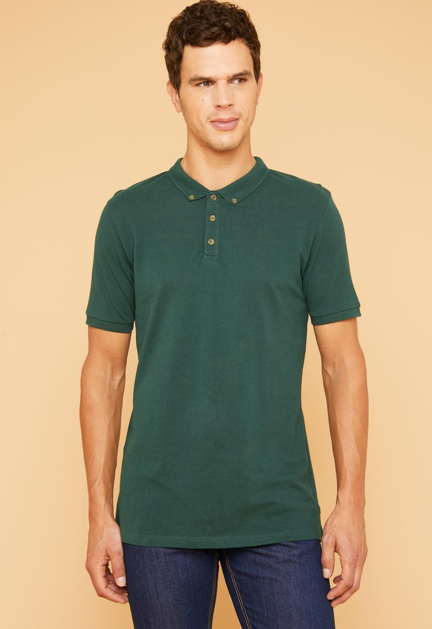 Superbalist - Pique slim fit golfer - green