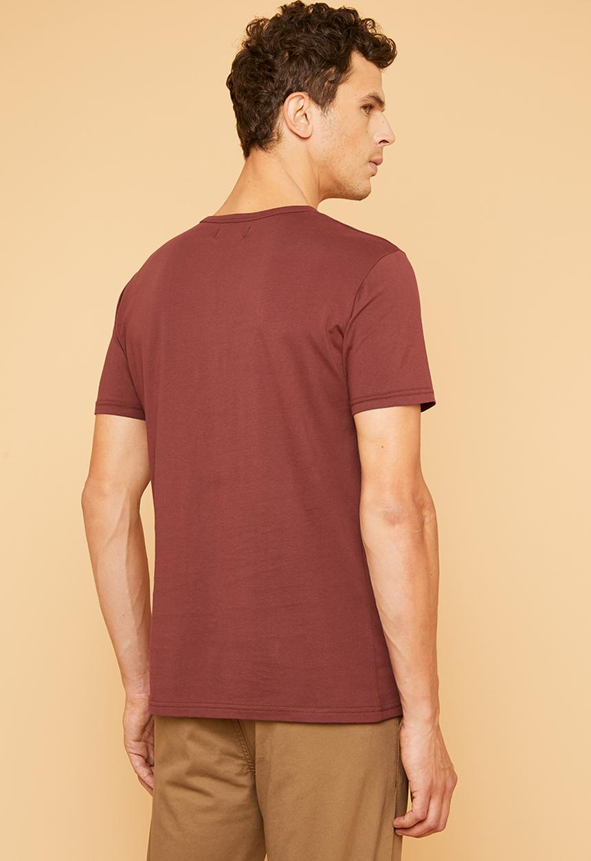 Superbalist - Plain short sleeve henley tee - burgundy