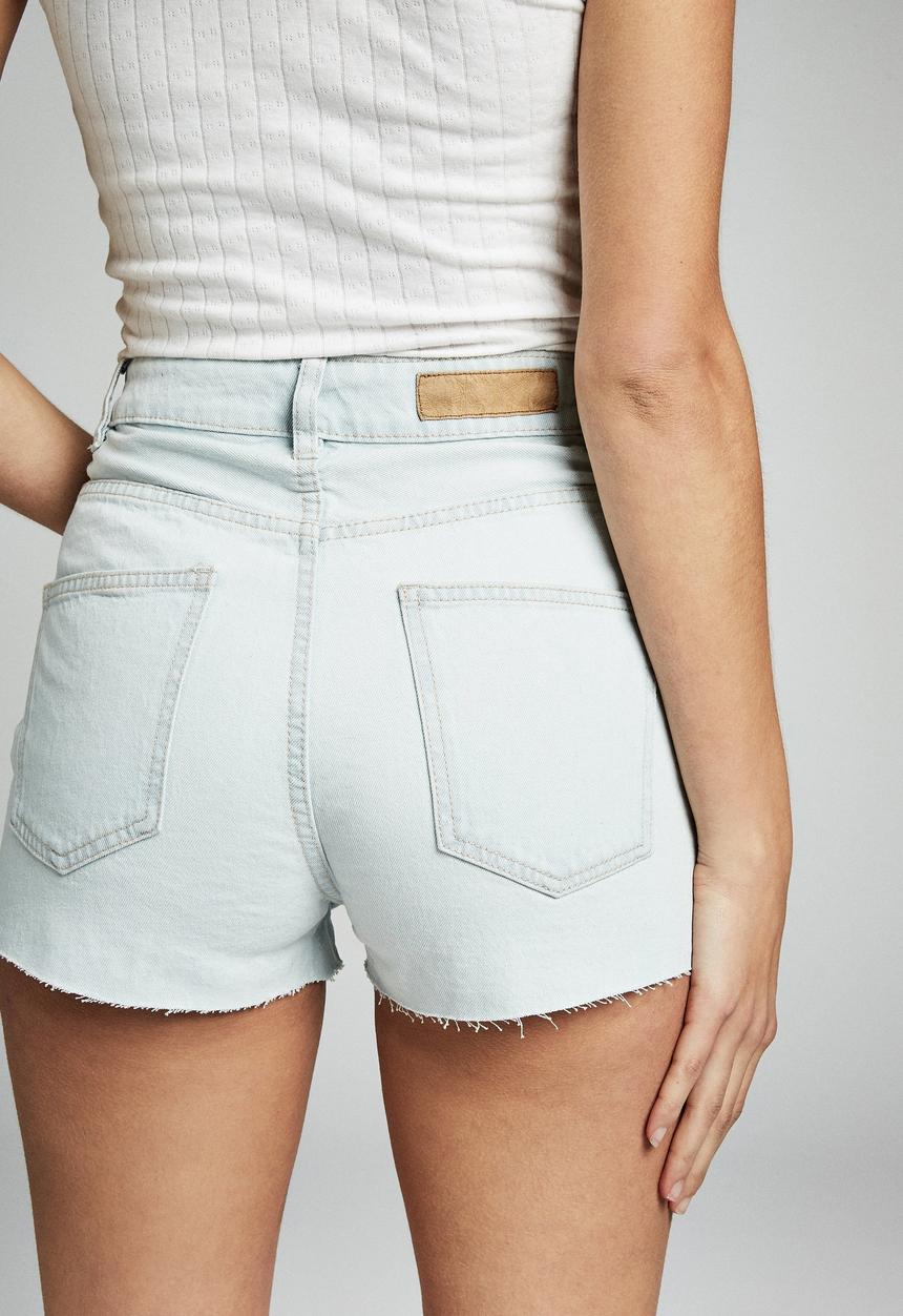 Cotton On - High rise goldie denim short - blue