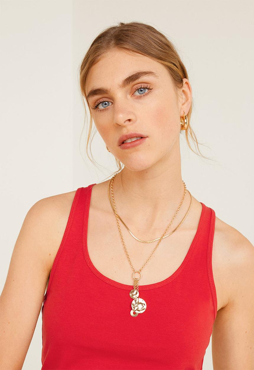 MANGO - Essential tank top - red