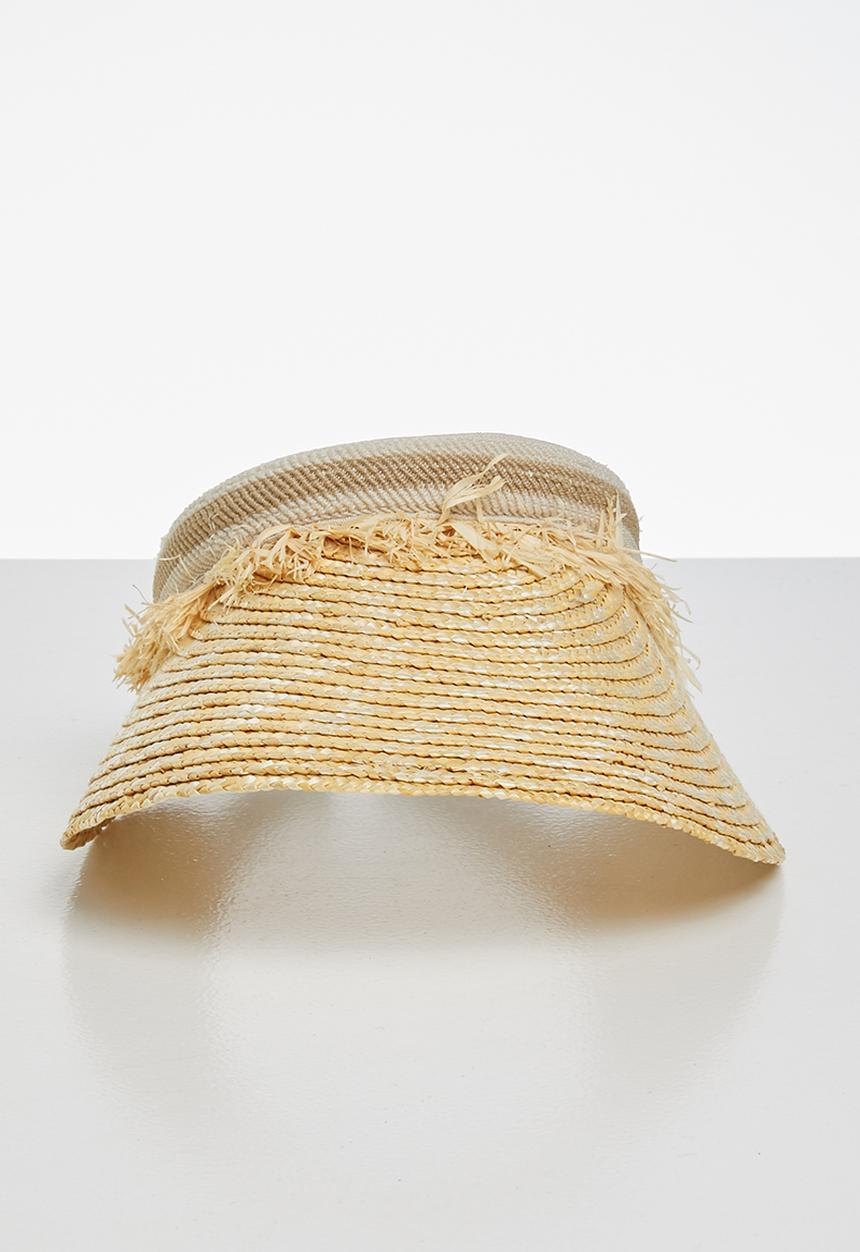 Superbalist - Frayed detail straw visor - neutral