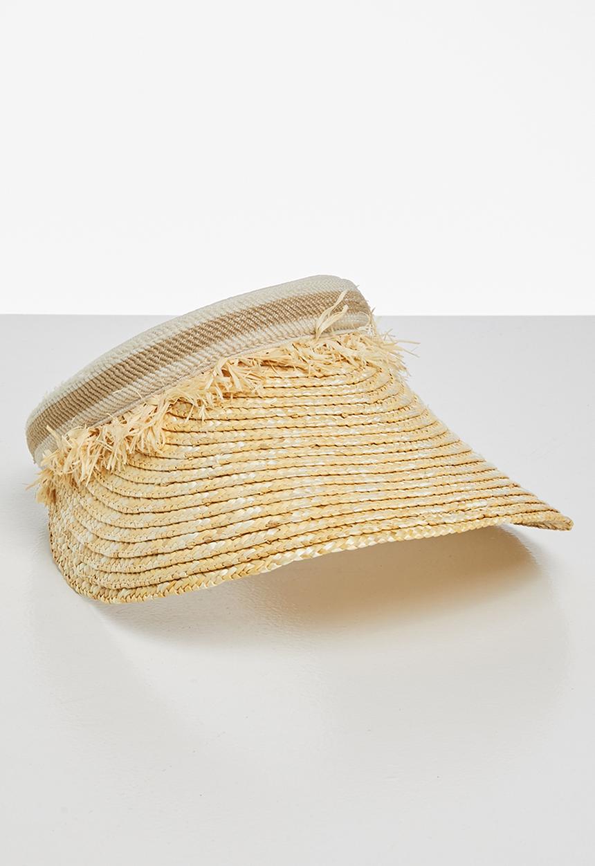 Superbalist - Frayed detail straw visor - neutral