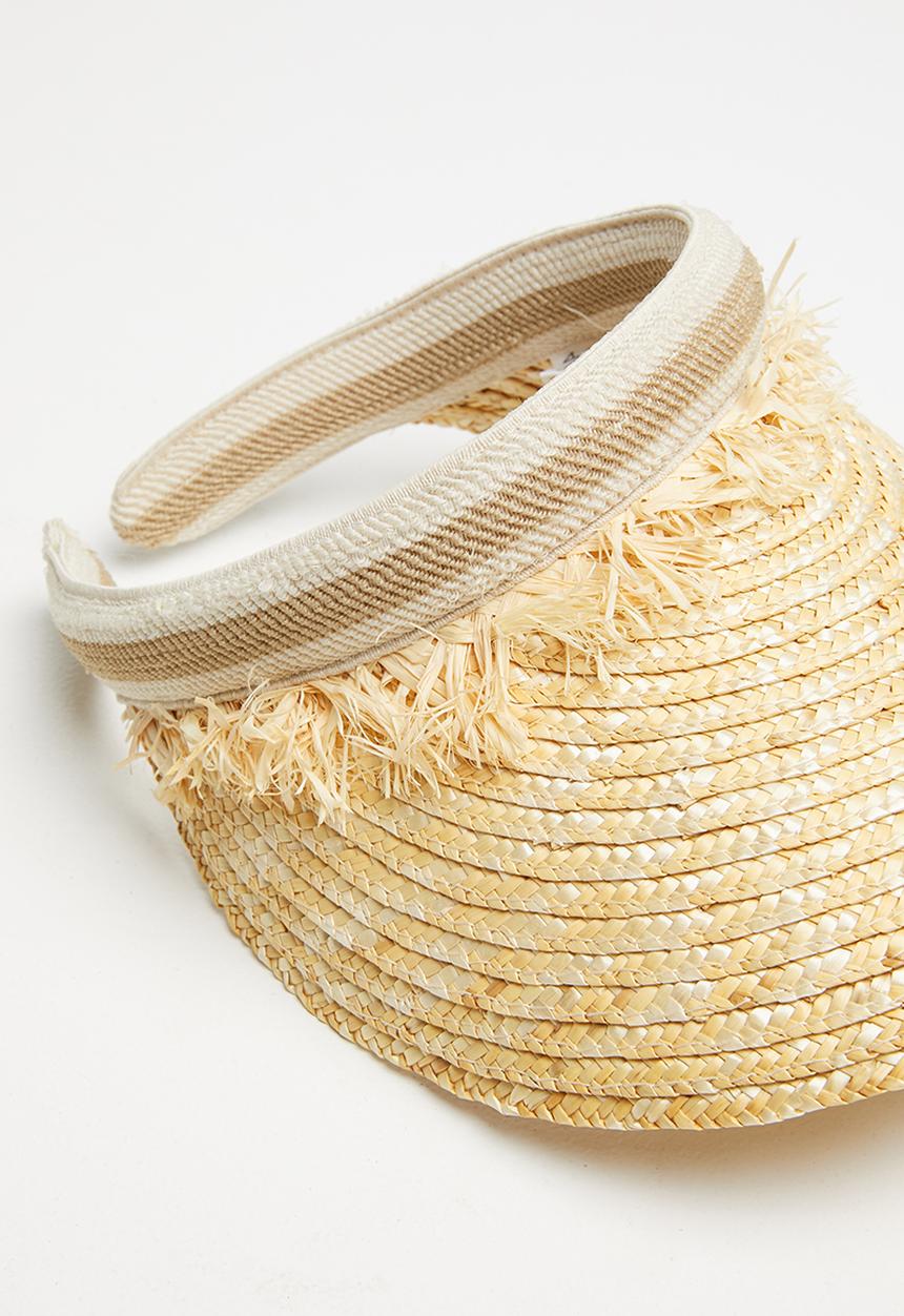 Superbalist - Frayed detail straw visor - neutral