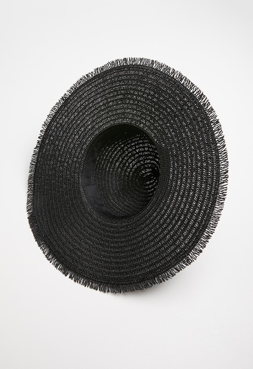 Superbalist - Fringe floppy sun hat - black