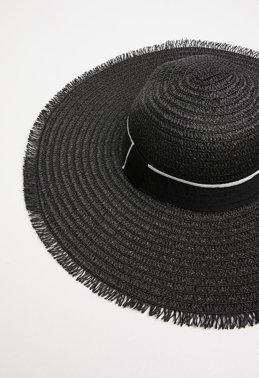 Superbalist - Fringe floppy sun hat - black