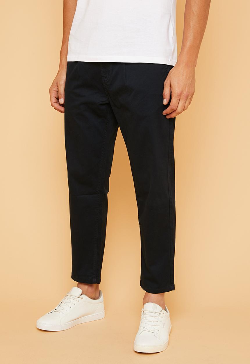 Superbalist - Pleated tapered chino - navy