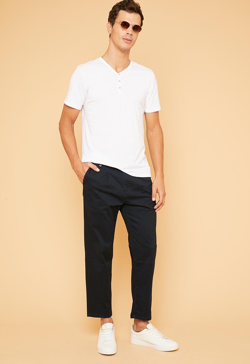 Superbalist - Pleated tapered chino - navy