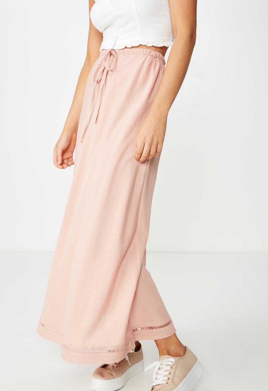 Cotton On - Woven Lola bias midi skirt  - pink