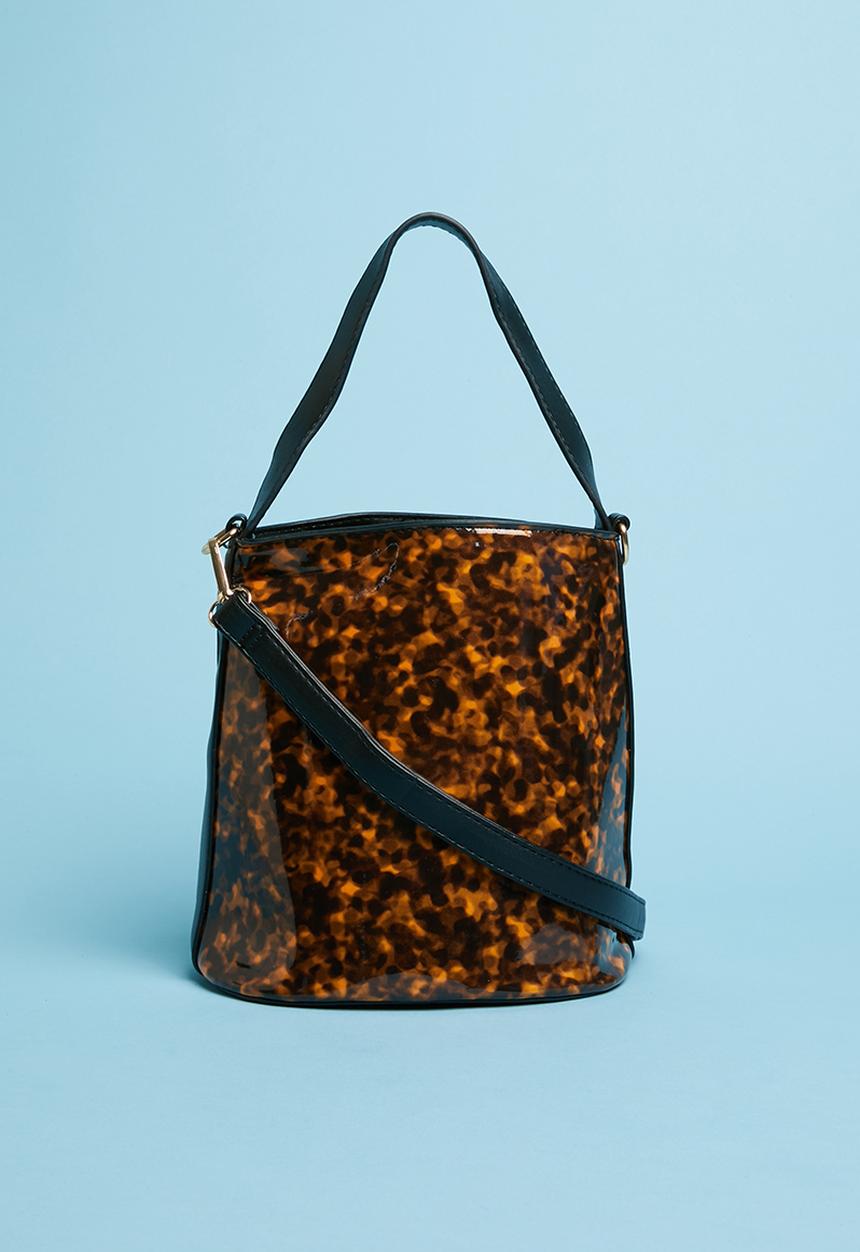 Superbalist - Patent perspex bag - brown & black