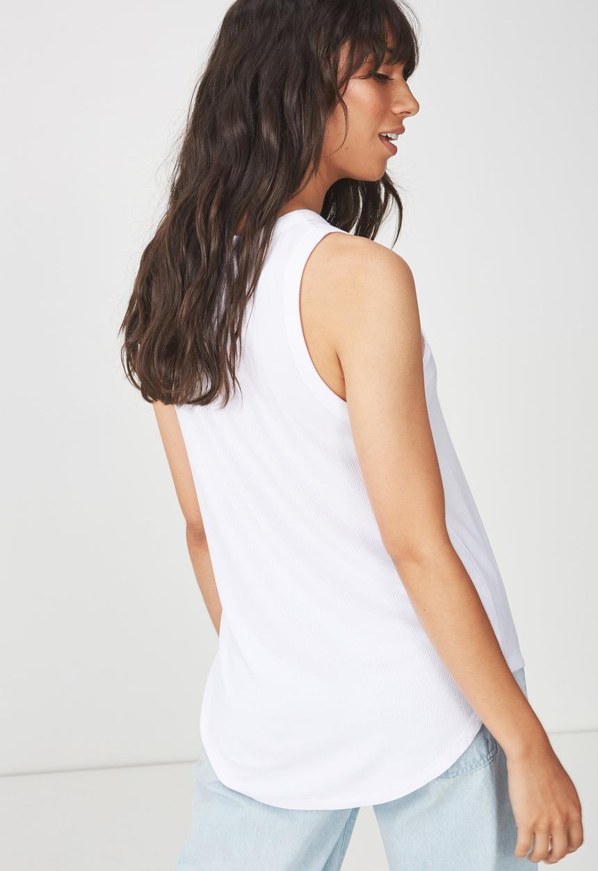 Cotton On - The girlfriend tank - white