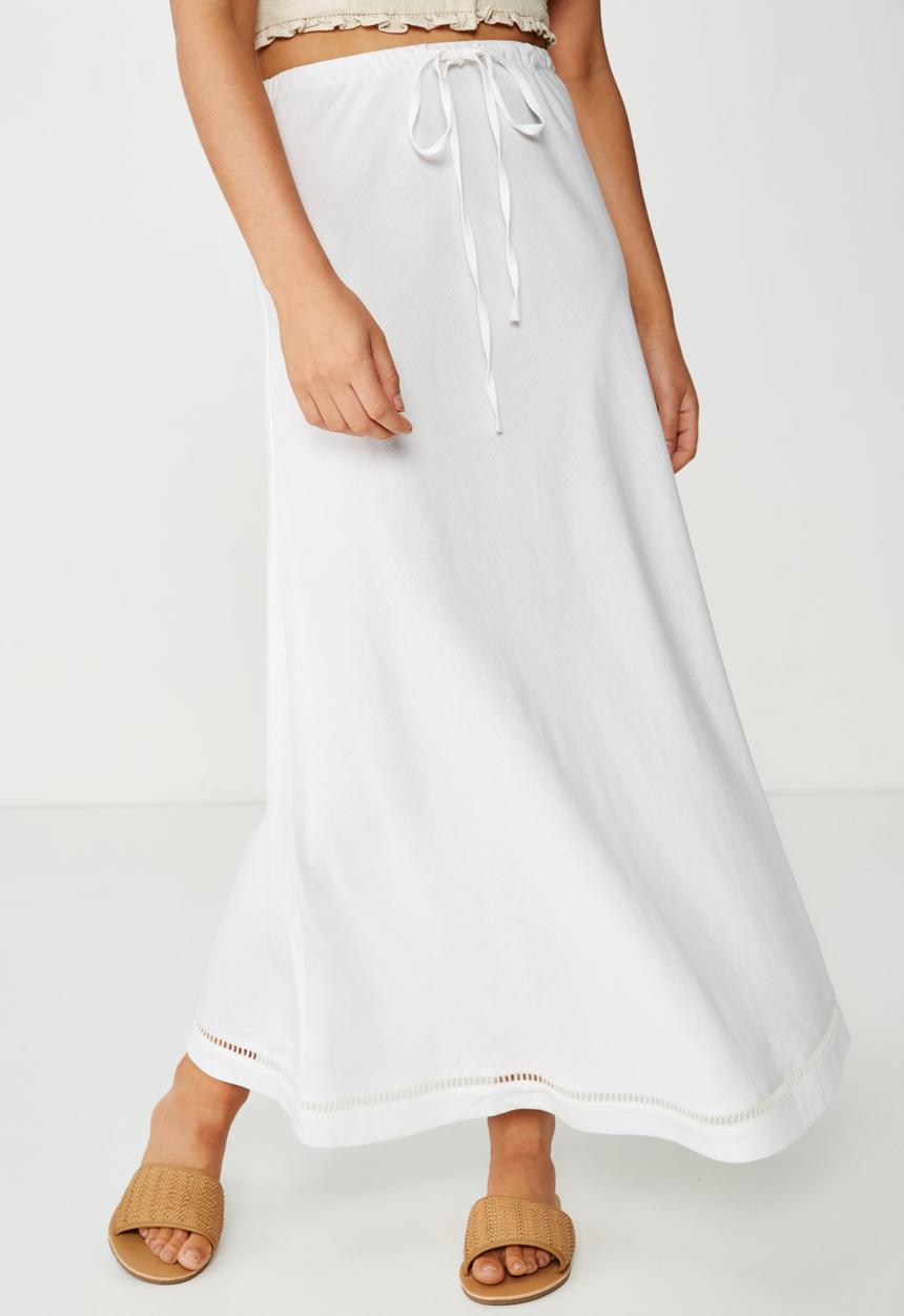 Cotton On - Woven lola bias midi skirt - white